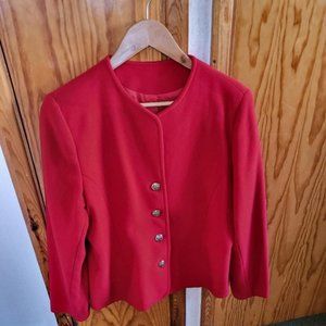 Used Cashmere/Wool Red Ladies Jacket size 14